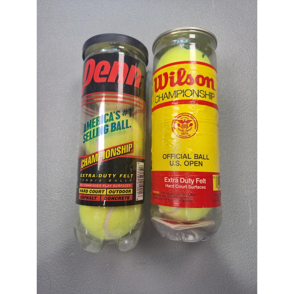 Wilson/Penn Championship Tennis Balls Extra Duty Felt Hard Court 2 Cans Bundle